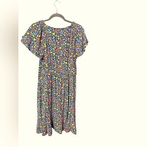 Talbots Pink and Yellow Midi Sundress Cap Sleeve NWT